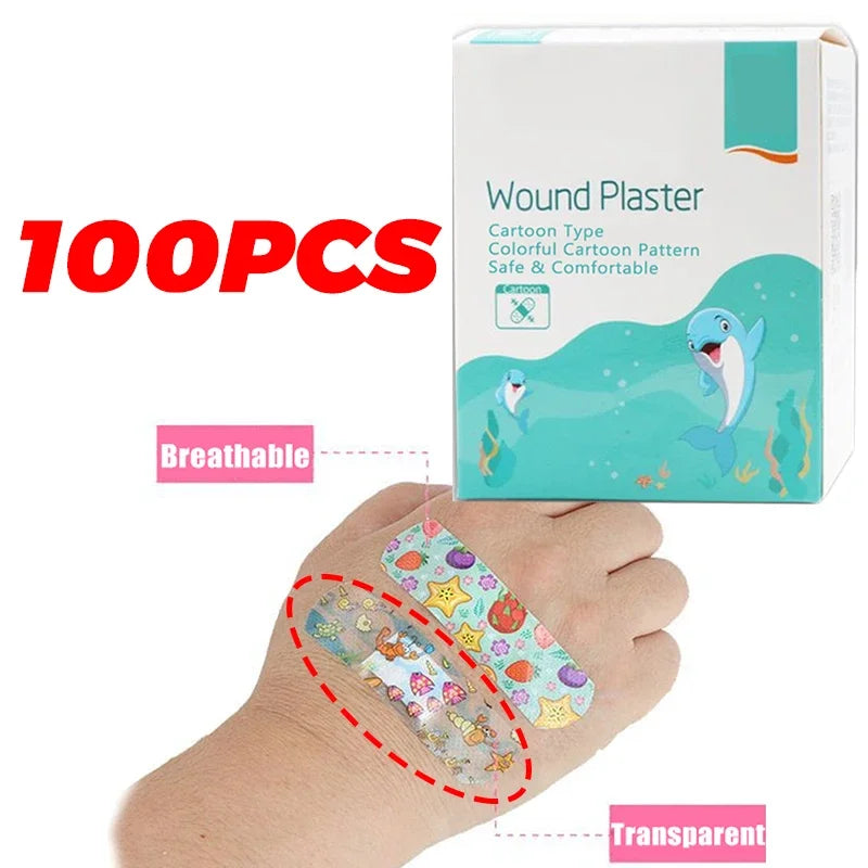 Kids Cute Cartoon Bandages Flexible Adhesive Animal Fruit and Happy Strips