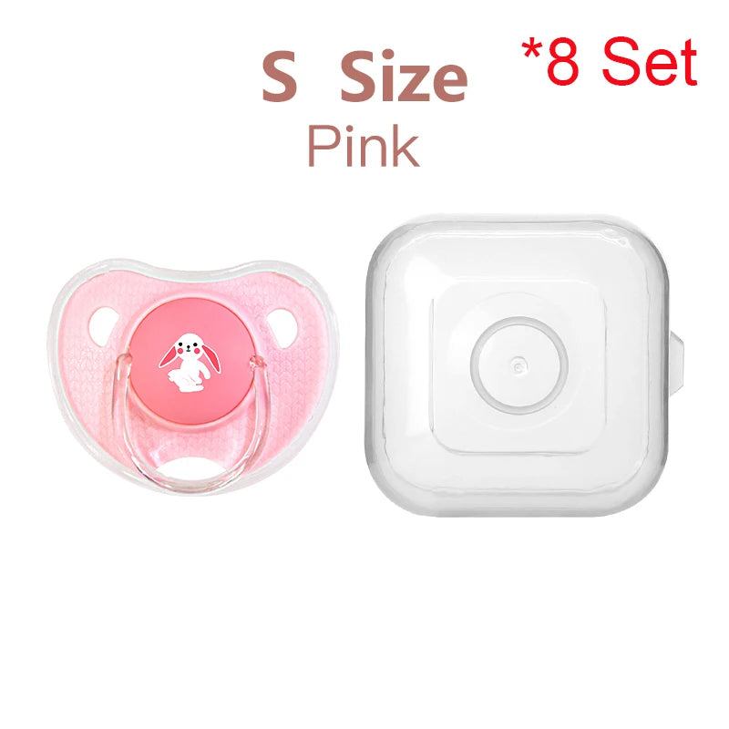 Premium Cartoon Silicone Baby Pacifier with Storage Box – Thumb Shape Soother for Newborns & Toddlers