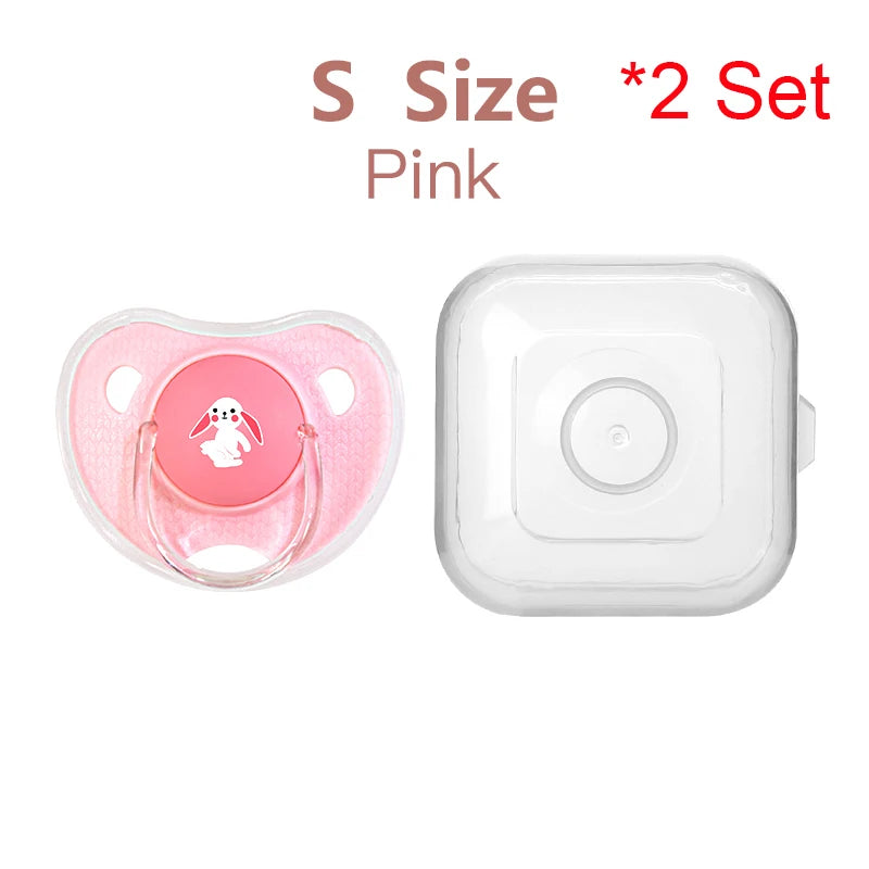 Premium Cartoon Silicone Baby Pacifier with Storage Box – Thumb Shape Soother for Newborns & Toddlers