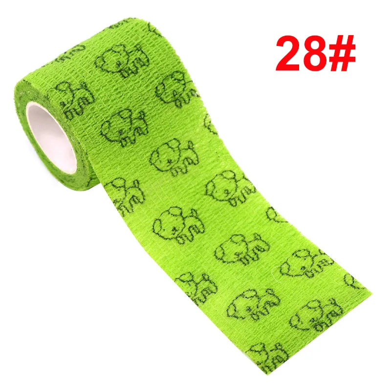 Animal Print Self-Adhesive Wrap for Kids — 2.5 cm / 5 cm (1.9 m roll, stretches to ~4.5 m)