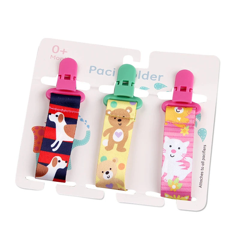 3-Pack Baby Pacifier Clips – Durable Soother Holder & Nipple Chain