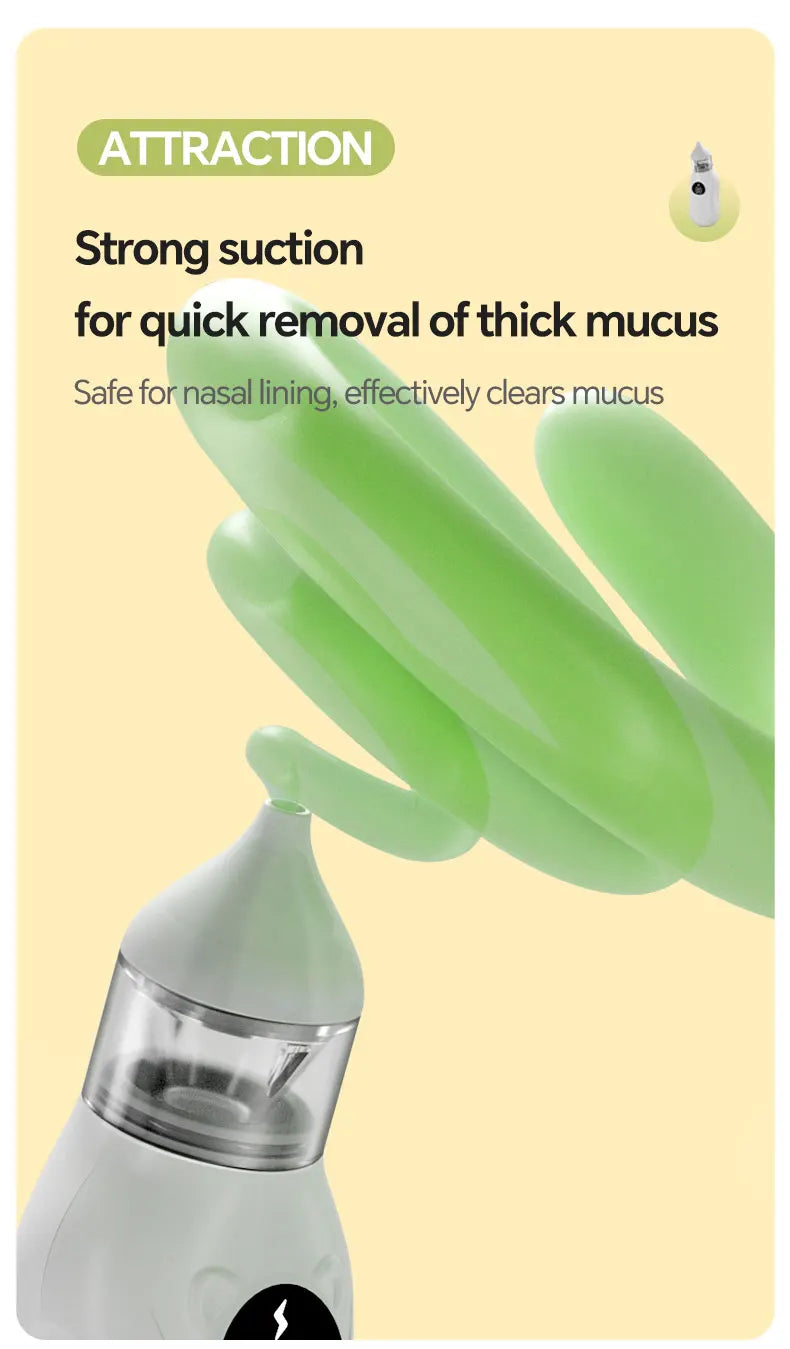 Electric Baby Nasal Aspirator (Rechargeable) — 9 Levels, Anti-Backwash