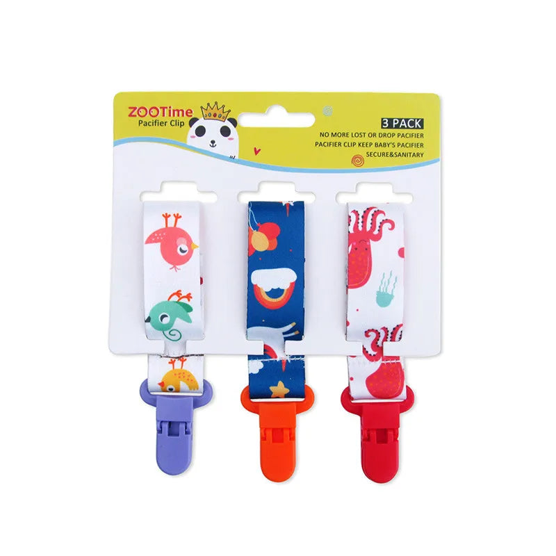 3-Pack Baby Pacifier Clips – Durable Soother Holder & Nipple Chain