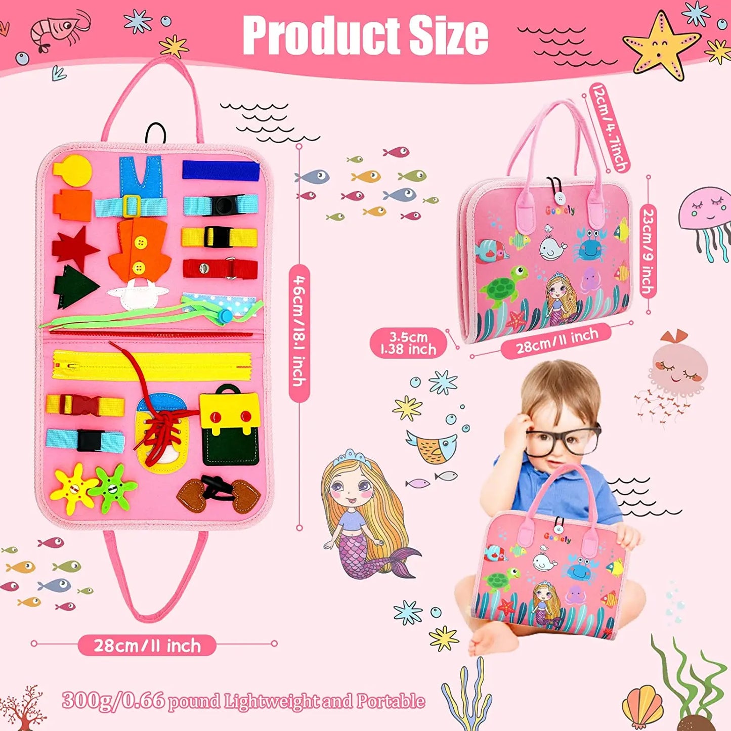 Sensory Tactile Math Developmental Education Toy Montessori Busy Board Life Skills Fine Motor Learning Activities Toys for Kids