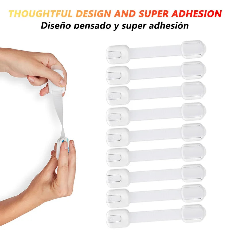 Multi-Use Baby Safety Locks — Cabinets, Drawers, Appliances & More (ABS + TPE, 3M Adhesive)
