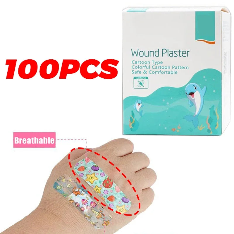 Kids Cute Cartoon Bandages Flexible Adhesive Animal Fruit and Happy Strips