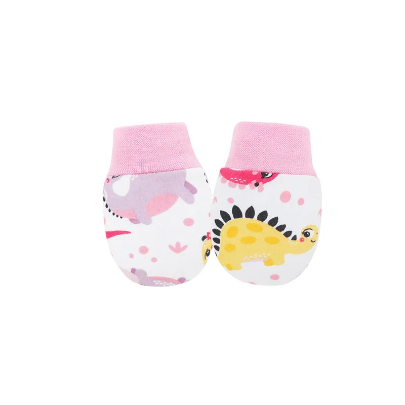 12pcs Baby Mittens for Girls Boys Cartoon Printed Protection Nice and Soft For Crawler