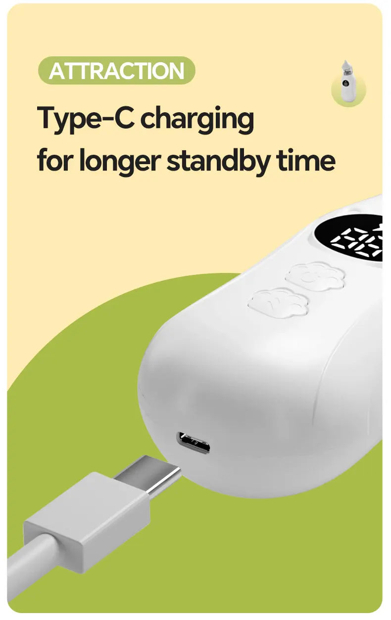 Electric Baby Nasal Aspirator (Rechargeable) — 9 Levels, Anti-Backwash