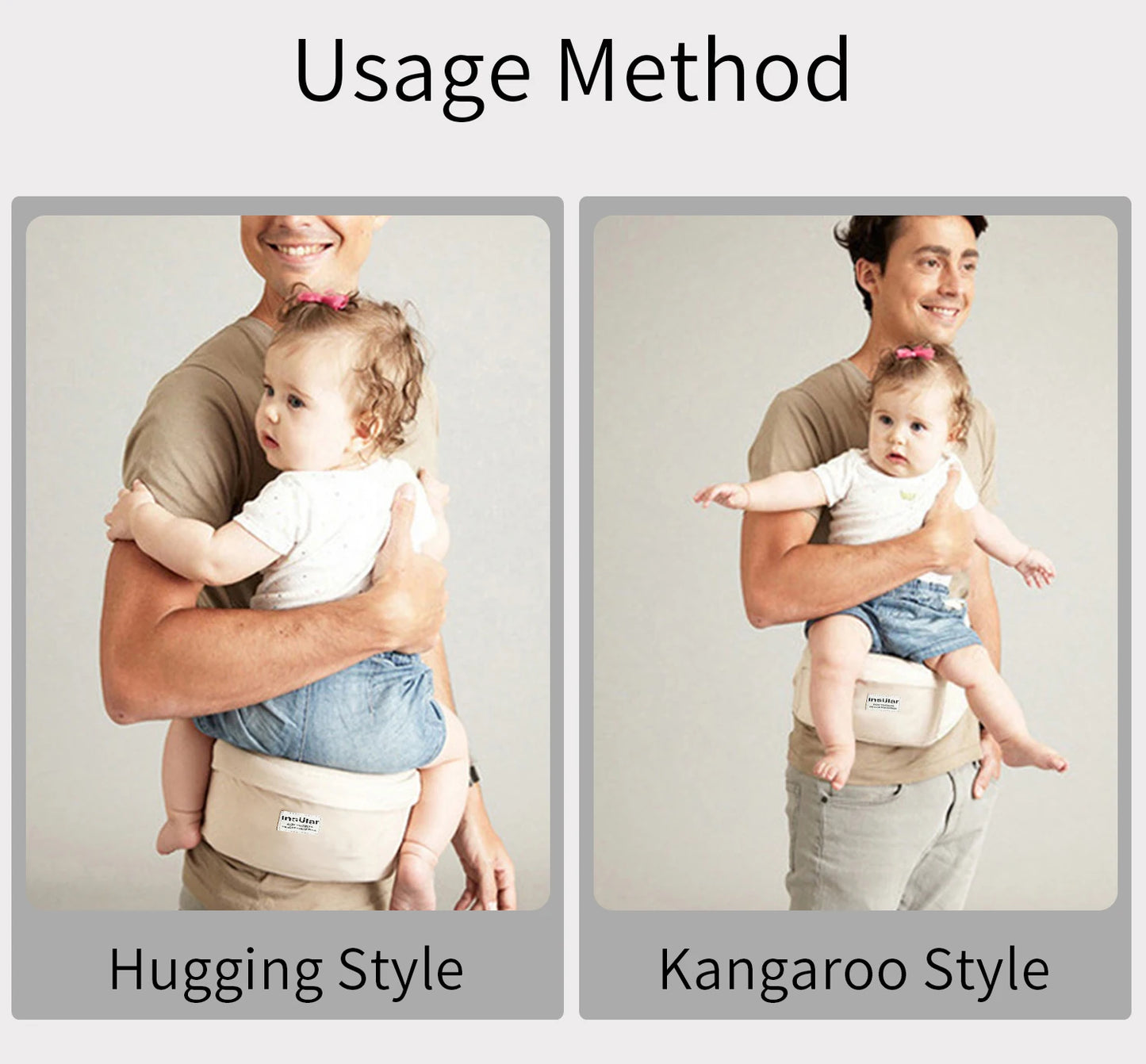 Baby Carrier Waist Stool with Hip Seat – Adjustable Sling & Backpack for Infants and Toddlers