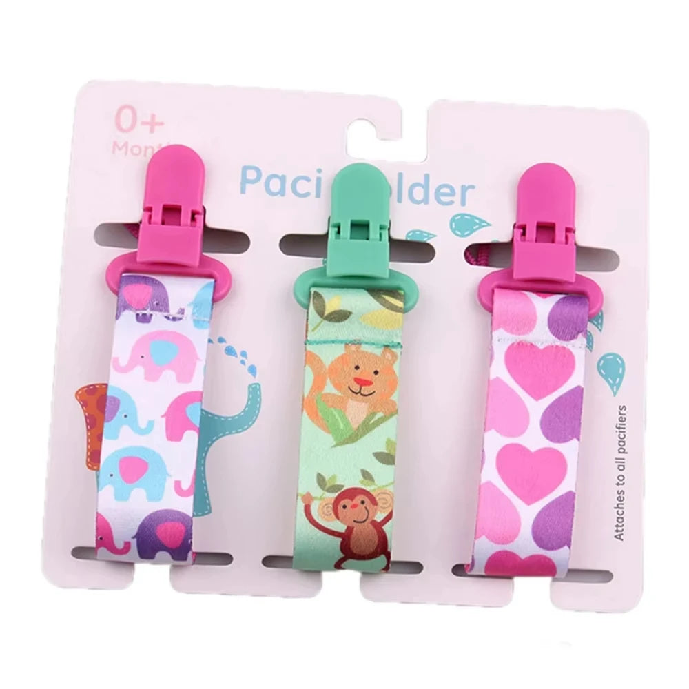 3-Pack Baby Pacifier Clips – Durable Soother Holder & Nipple Chain