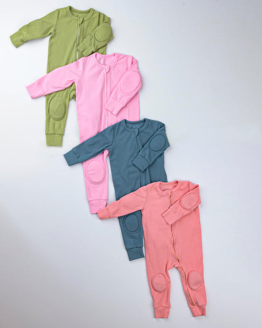 NurtureNauts Cotton Baby Romper – Double Zipper, Safety Pads, Light Pastel Purple (12–18 Months)
