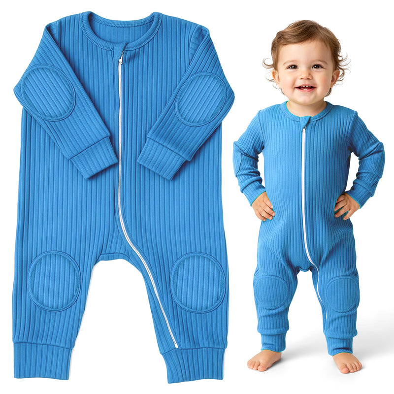 NurtureNauts® Lightweight Rayon Blend Padded Baby Romper | Knee & Elbow Pads