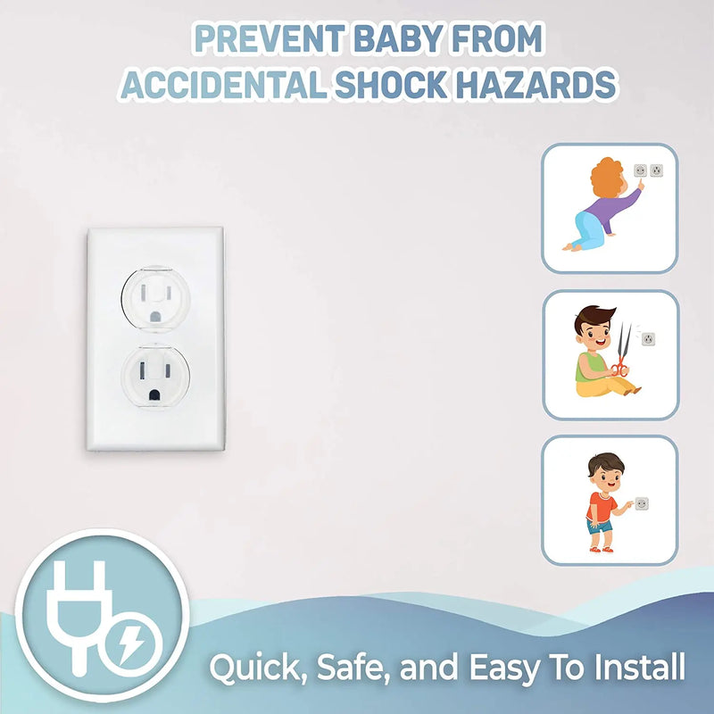 10-Pack Baby Safety Outlet Covers | Childproof Electrical Plug Protectors