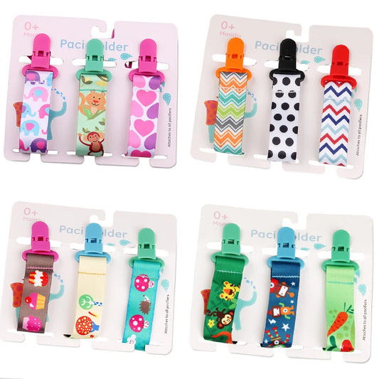 3-Pack Baby Pacifier Clips – Durable Soother Holder & Nipple Chain