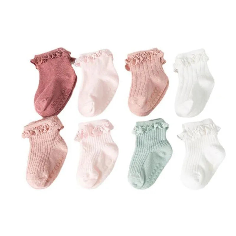 4-Pack Baby Non-Slip Cotton Socks — Autumn/Winter