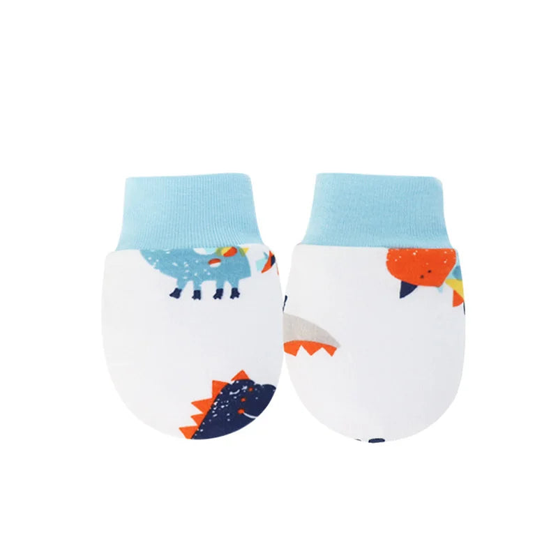 12pcs Baby Mittens for Girls Boys Cartoon Printed Protection Nice and Soft For Crawler