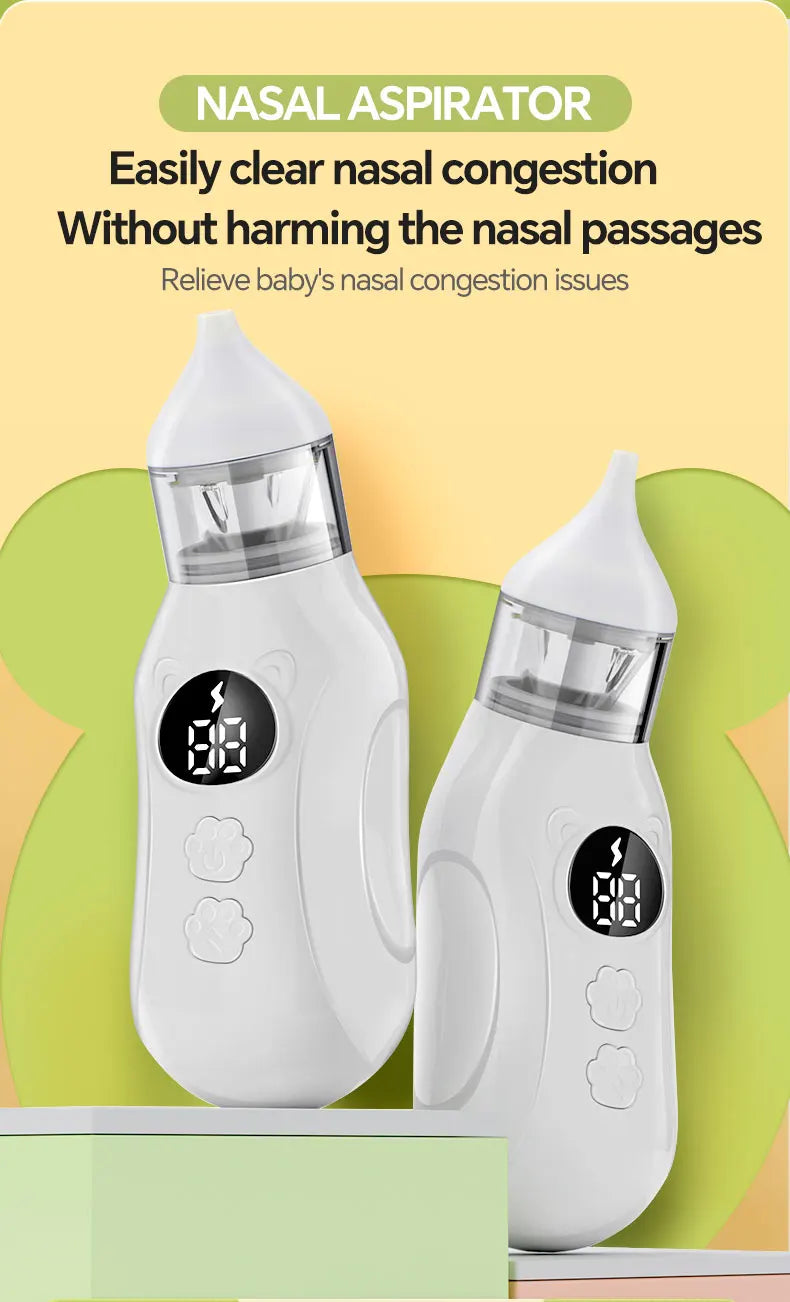 Electric Baby Nasal Aspirator (Rechargeable) — 9 Levels, Anti-Backwash