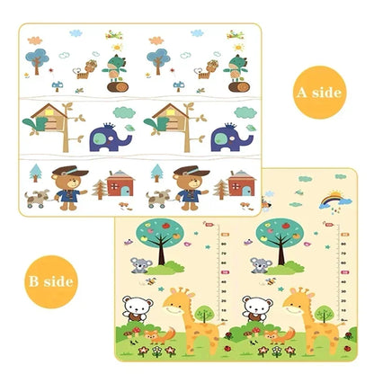 Double Sided Educational Baby Play Mat – Large Foldable Foam Activity Rug | 5 Sizes, Safe Crawling Carpet for Kids & Toddlers