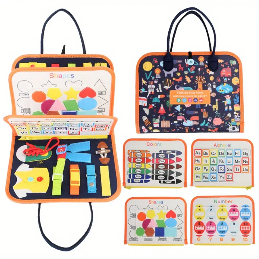 Montessori Busy Board Toys for Preschoolers – Sensory Development, Educational Travel Toys, and Fine Motor Skill Learning Gifts