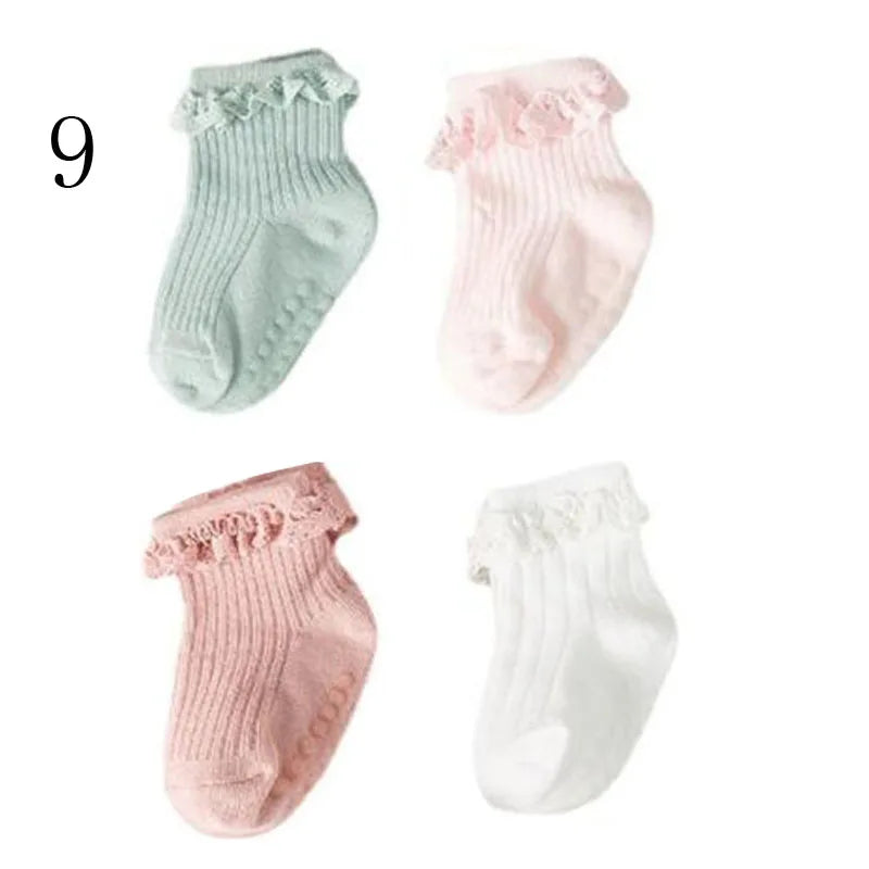4 Pair new baby children's non-slip autumn winter cotton socks