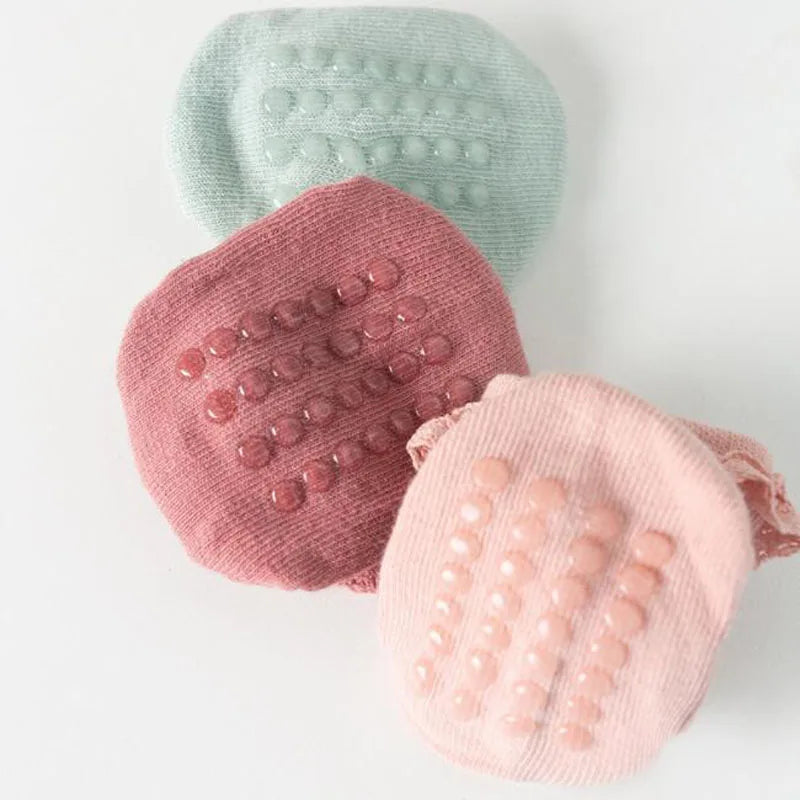 4 Pair new baby children's non-slip autumn winter cotton socks