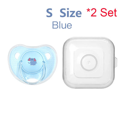 Premium Cartoon Silicone Baby Pacifier with Storage Box – Thumb Shape Soother for Newborns &amp; Toddlers