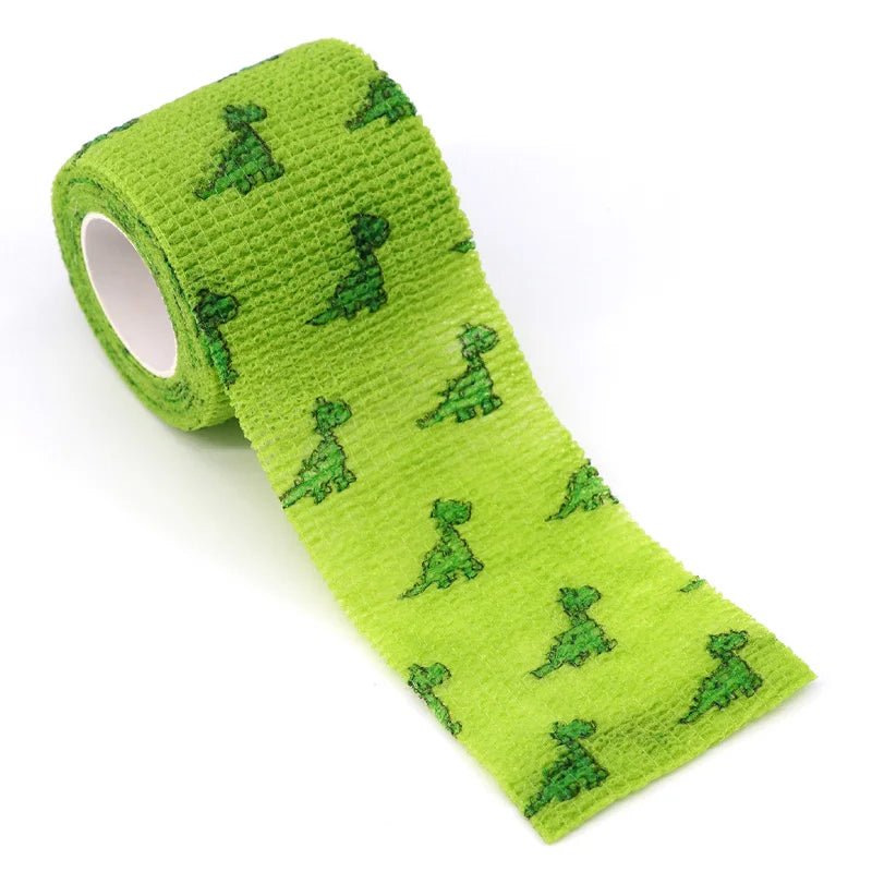 Animal Print Self-Adhesive Wrap for Kids — 2.5 cm / 5 cm (1.9 m roll, stretches to ~4.5 m)