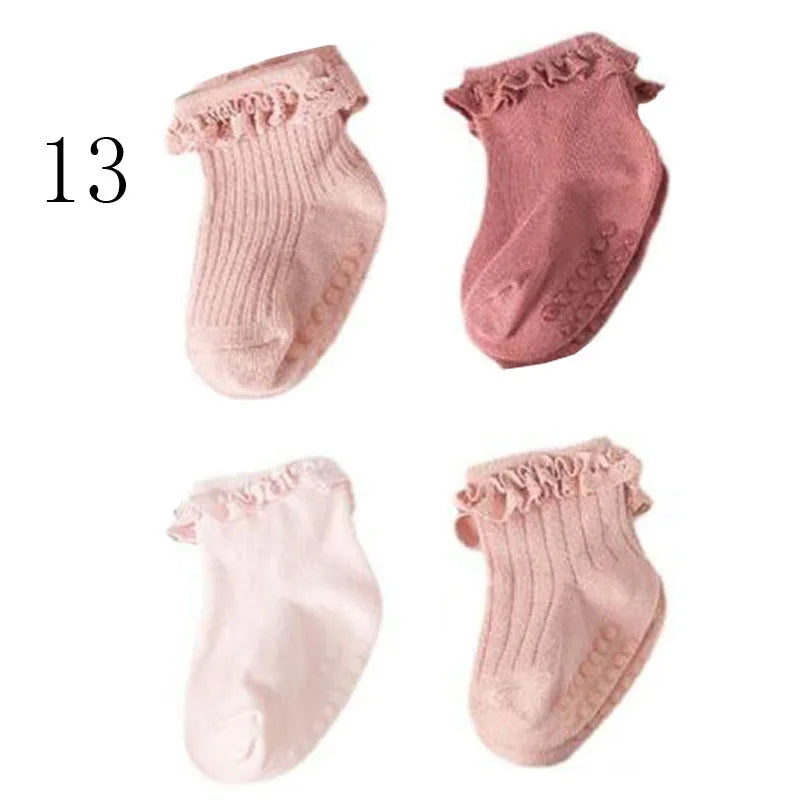 4 Pair new baby children's non-slip autumn winter cotton socks