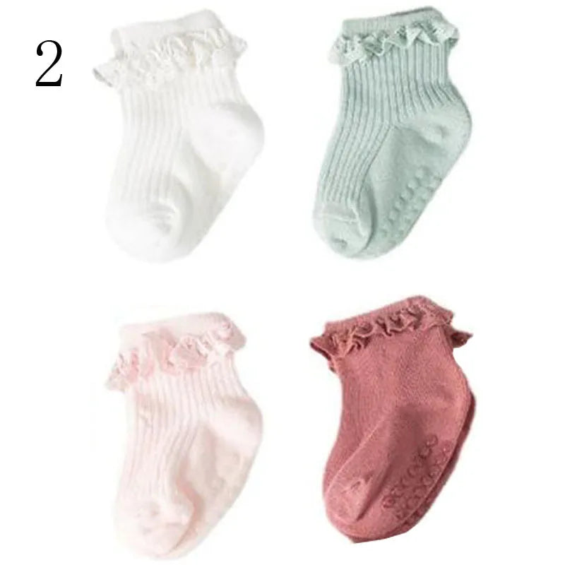 4 Pair new baby children's non-slip autumn winter cotton socks