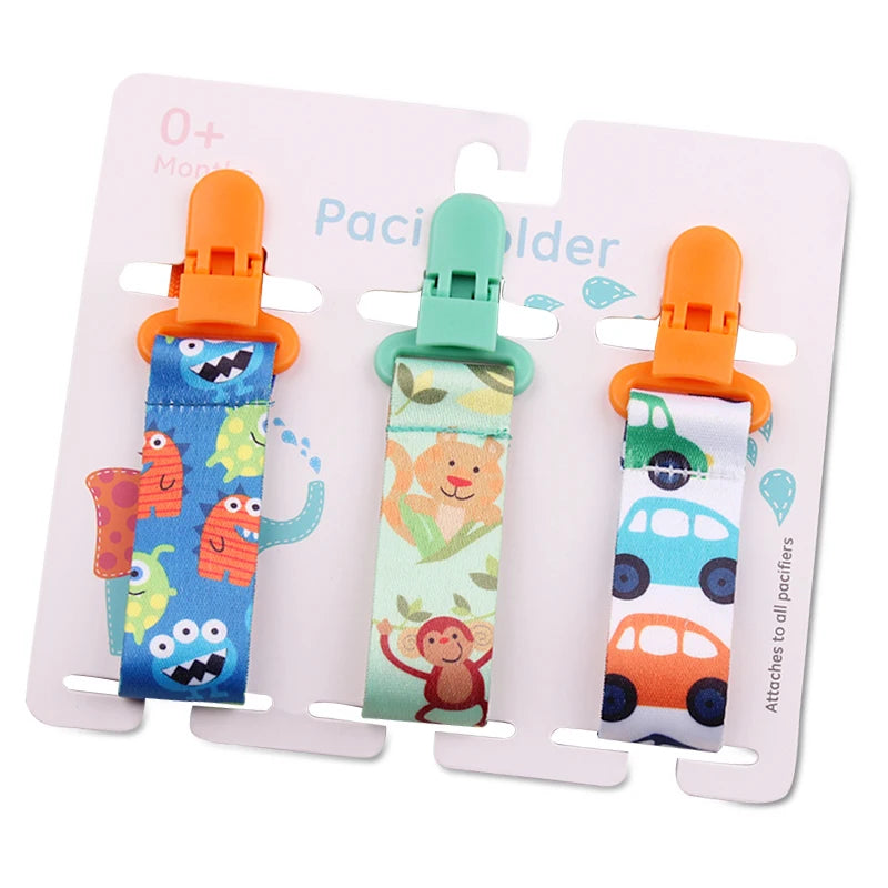 3-Pack Baby Pacifier Clips – Durable Soother Holder & Nipple Chain