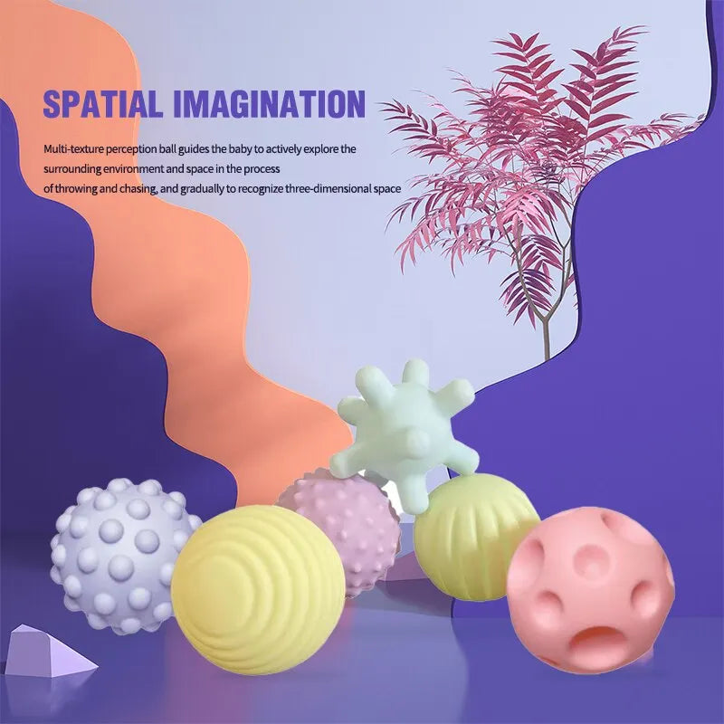 6 PCS Baby Toys Sensory Balls and Bath Time Set For Children