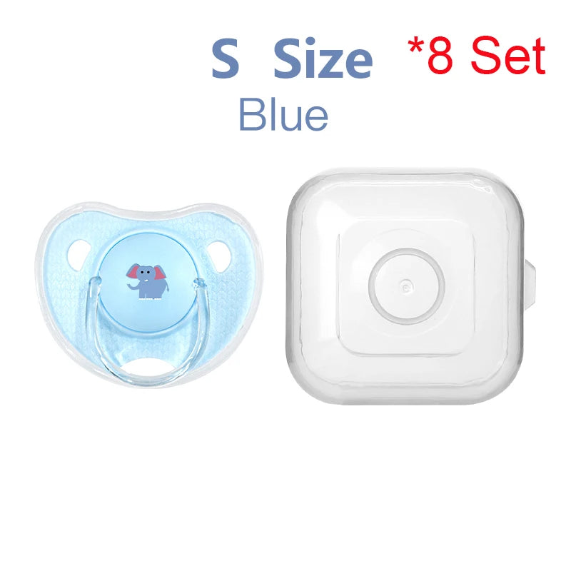 Premium Cartoon Silicone Baby Pacifier with Storage Box – Thumb Shape Soother for Newborns &amp; Toddlers