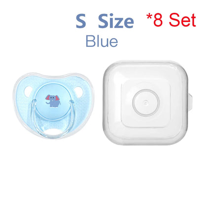 Premium Cartoon Silicone Baby Pacifier with Storage Box – Thumb Shape Soother for Newborns &amp; Toddlers