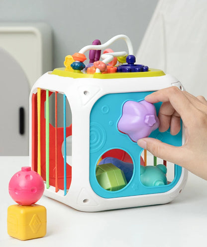 7-in-1 Montessori Baby Toys for 0-3 Years | Sensory Shape Sorter; Pull String Educational Game for Infants and Toddlers