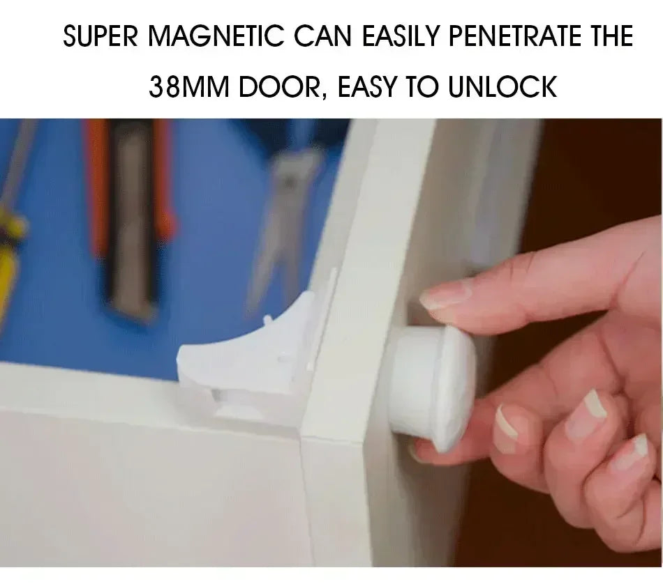 Magnetic Baby Safety Drawer Locks - No Drill Cabinet Protection