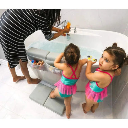 Bath Kneeler and Elbow Rest Pad Set 1.5" Thick Kneeler with Toy Organizer Anti-Slip Cozy Knee Arm Support Quick Dry Kneeling Pad