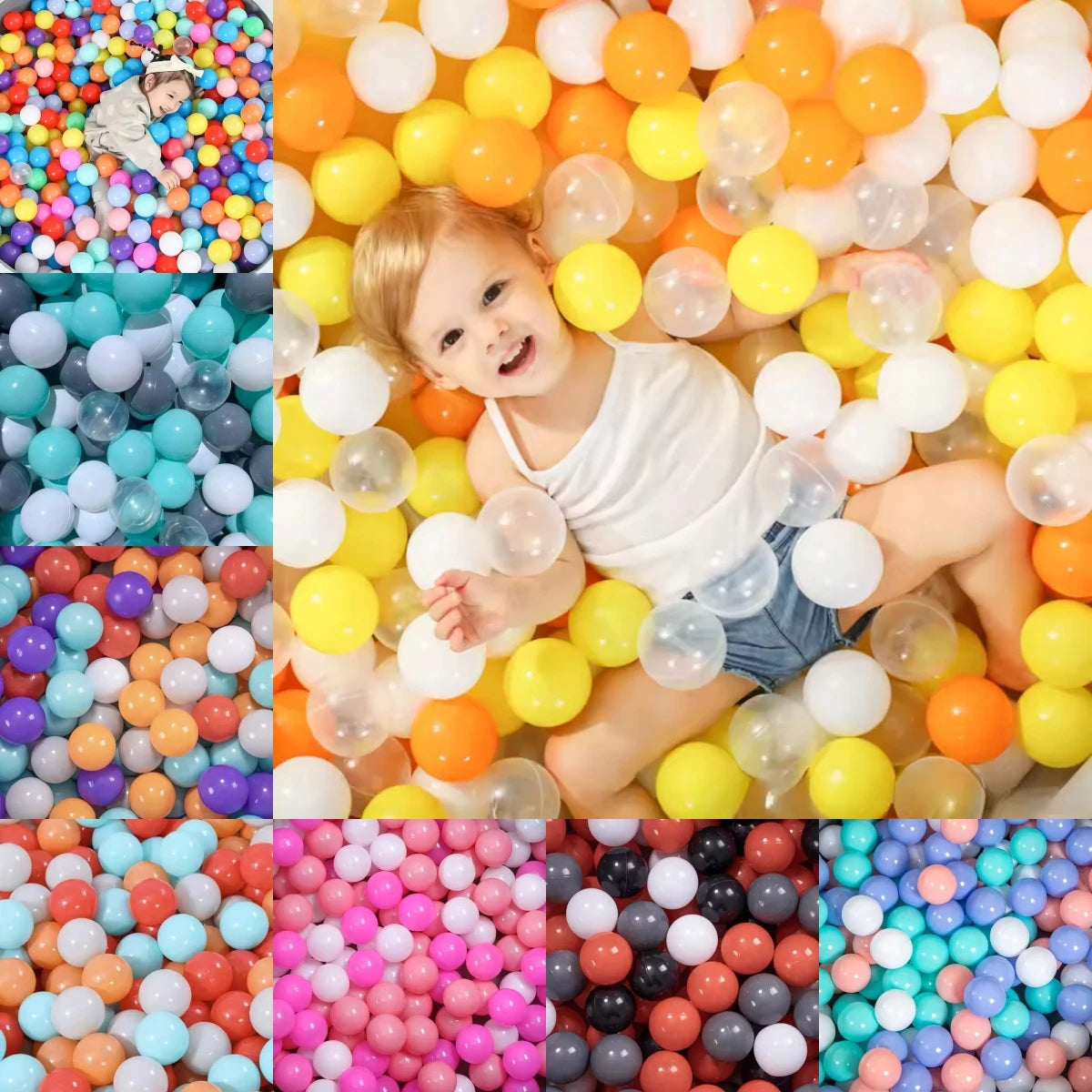 100-Piece Colorful Ball Pit Balls - Safe Plastic Play Balls for Kids