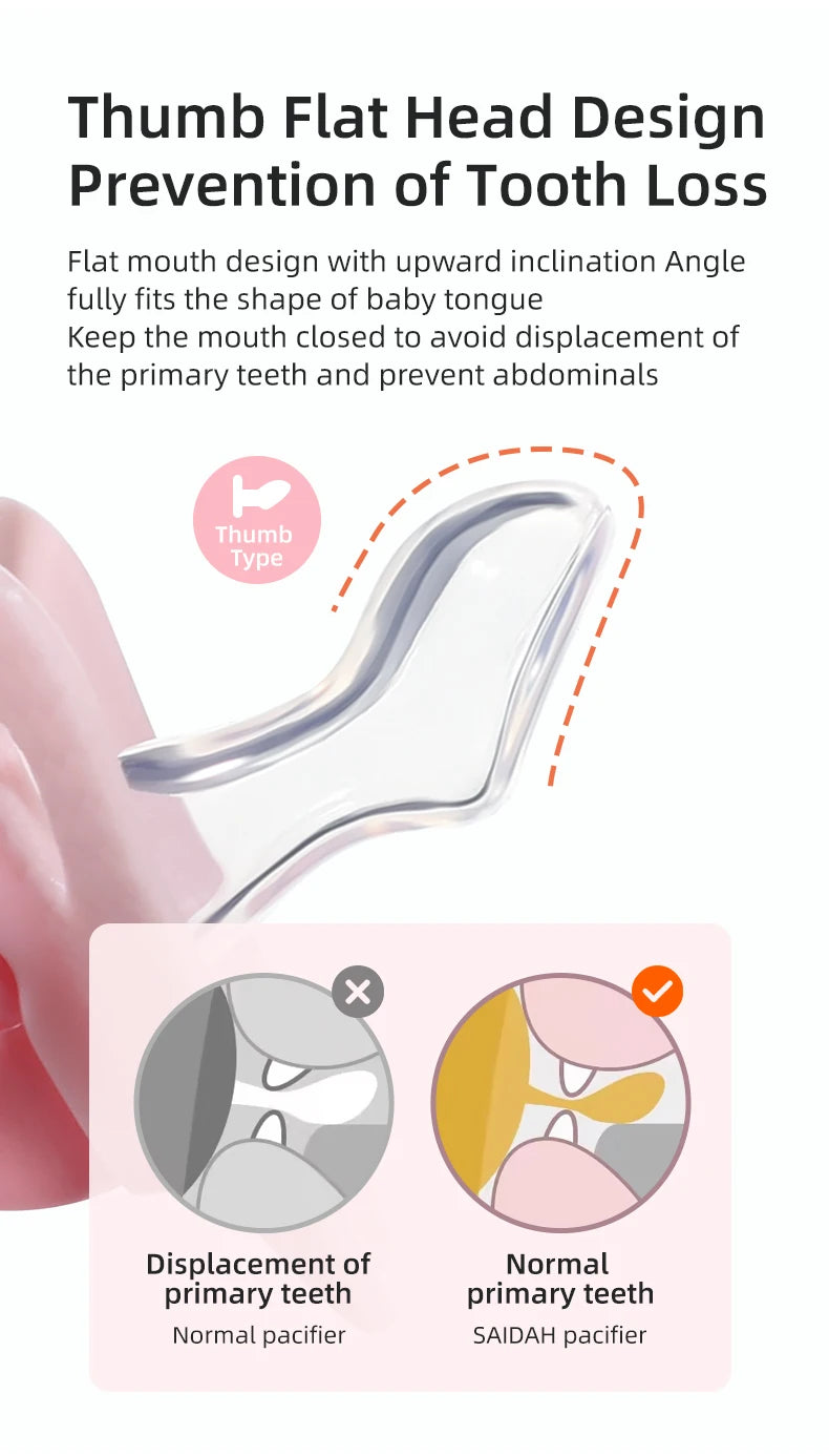 Premium Cartoon Silicone Baby Pacifier with Storage Box – Thumb Shape Soother for Newborns &amp; Toddlers