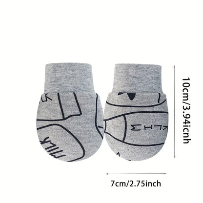 12pcs Baby Mittens for Girls Boys Cartoon Printed Protection Nice and Soft For Crawler