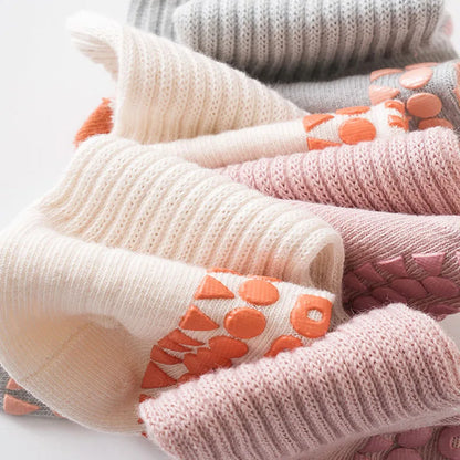 3 Pairs Kids Cotton Socks for Boys And Girls Cute Comfortable Breathable Non-Slip Floor Socks for Baby Toddlers