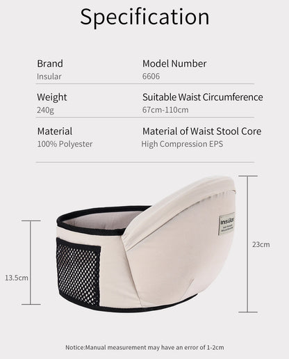 Baby Carrier Waist Stool with Hip Seat – Adjustable Sling & Backpack for Infants and Toddlers