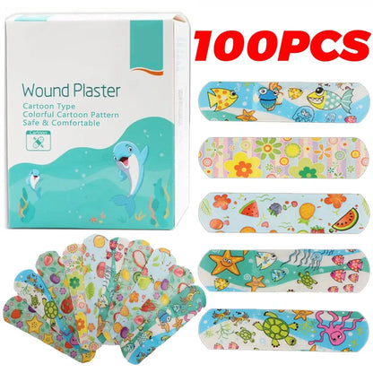 Kids Cute Cartoon Bandages Flexible Adhesive Animal Fruit and Happy Strips