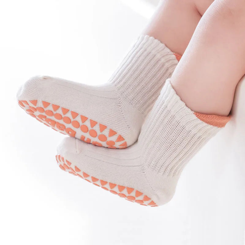 3-Pack Kids Non-Slip Breathable Cotton Floor Socks