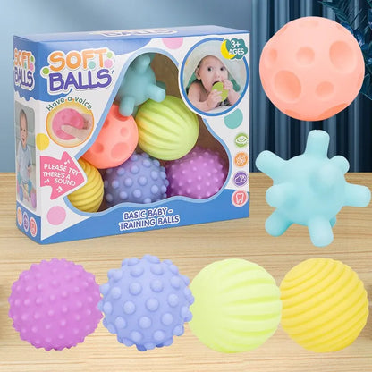 6 PCS Baby Toys Sensory Balls and Bath Time Set For Children
