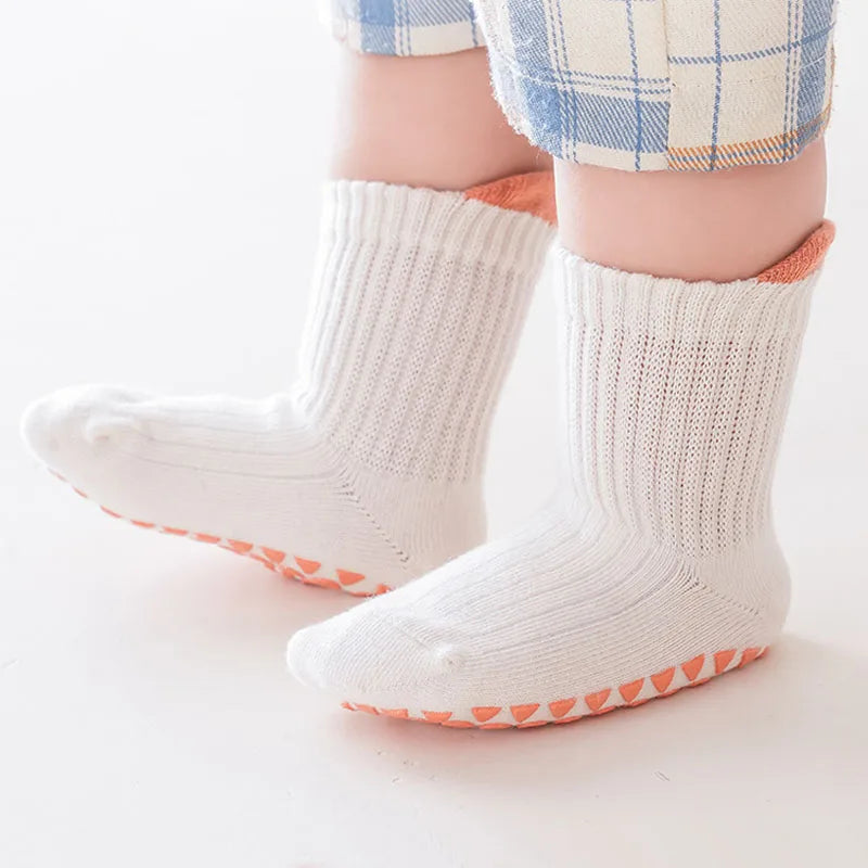 3 Pairs Kids Cotton Socks for Boys And Girls Cute Comfortable Breathable Non-Slip Floor Socks for Baby Toddlers