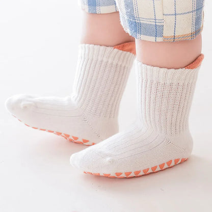 3 Pairs Kids Cotton Socks for Boys And Girls Cute Comfortable Breathable Non-Slip Floor Socks for Baby Toddlers