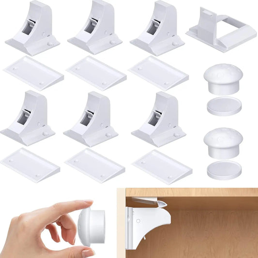 Magnetic Baby Safety Drawer Locks - No Drill Cabinet Protection