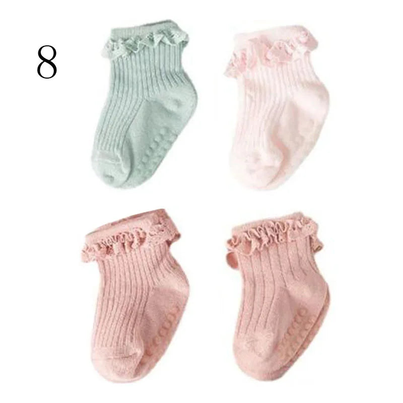4 Pair new baby children's non-slip autumn winter cotton socks