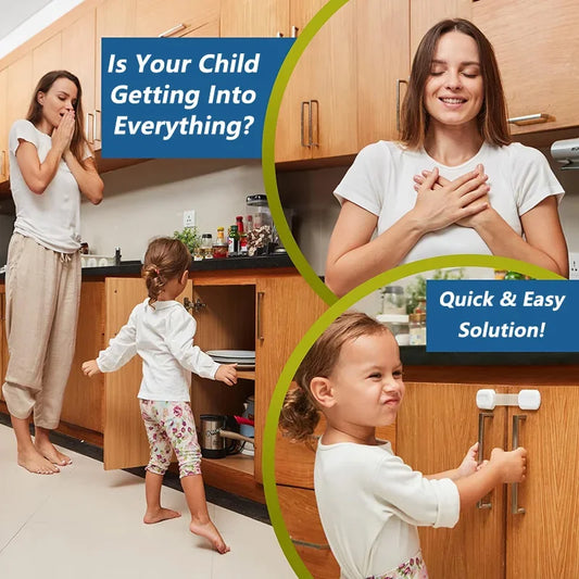 Multi-Use Baby Safety Locks — Cabinets, Drawers, Appliances & More (ABS + TPE, 3M Adhesive)