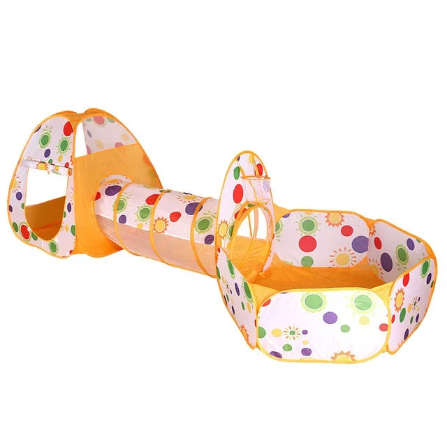 3-in-1 Kids Play Tent with Tunnel & Ball Pit — Foldable, Water-Resistant (Ages 3–6)
